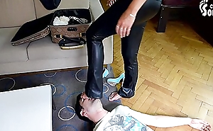 Submissive Dude Gets To Smell His Mistresss Shoes And Feet