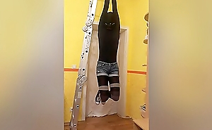 Hand - Suspension Bondage In Pantyhose And Hot Pants